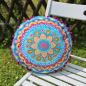 Preview: Rundes Kissen Mandala Blume klein 31cm